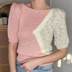 Vintage Nanelle Mix Material Top